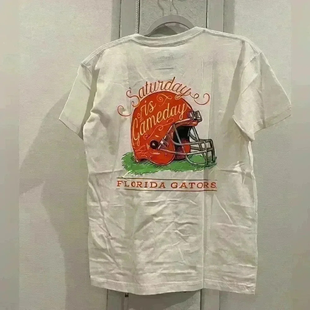 NWT PRESSBOX Florida Gators White V neck t shirt Sz S